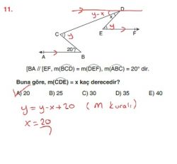 Acil matematik geometri soru bankası doğruda açi A artı çözümleri